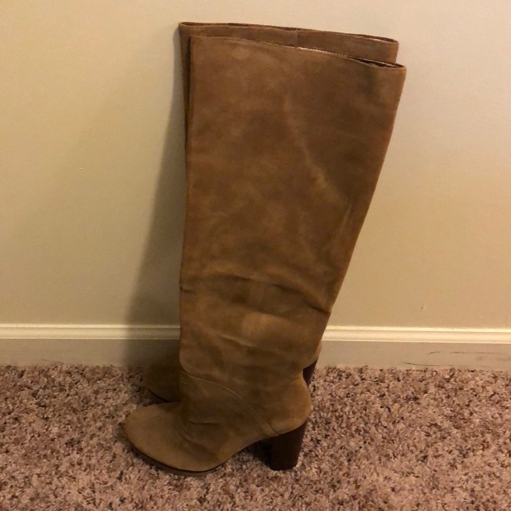 New w/o Box HK Heidi Klum Jamie Knee-High Suede Tan Boots in size 40